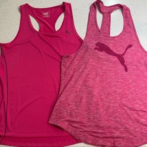 Set of two PUMA pink racerback workout tanks